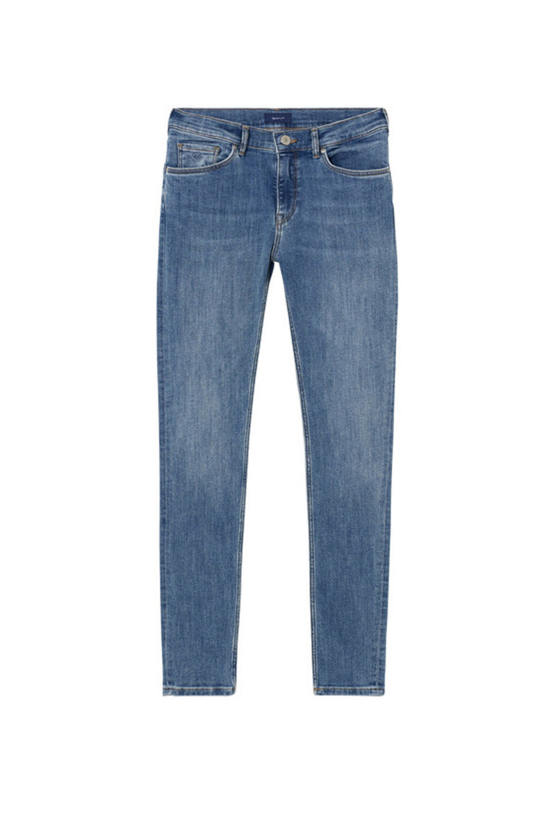 GANT D1. Travel Indigo Jeans Donna Aderente E Elasticizzata