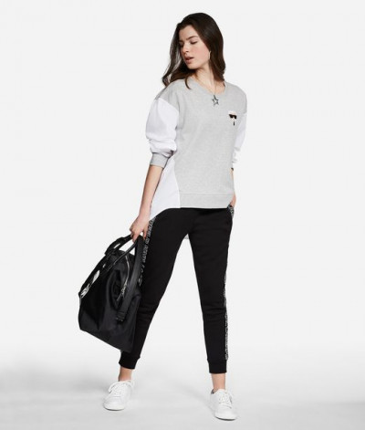 MIKINA KARL LAGERFELD IKONIK KARL FABRIC MIX SWEAT - Fotografia č. 2