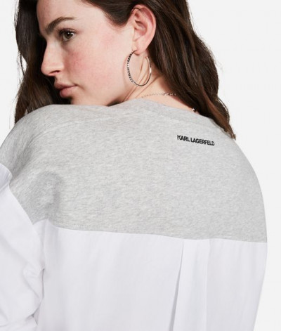 MIKINA KARL LAGERFELD IKONIK KARL FABRIC MIX SWEAT - Fotografia č. 5