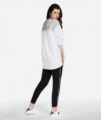 MIKINA KARL LAGERFELD IKONIK KARL FABRIC MIX SWEAT - Fotografia č. 4