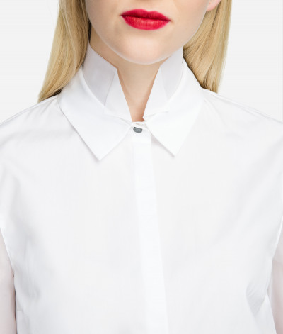 KOŠEĽA KARL LAGERFELD POPLIN & SILK ORGANZA SHIRT - Fotografia č. 6