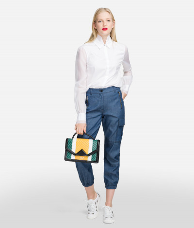 KOŠEĽA KARL LAGERFELD POPLIN & SILK ORGANZA SHIRT - Fotografia č. 4