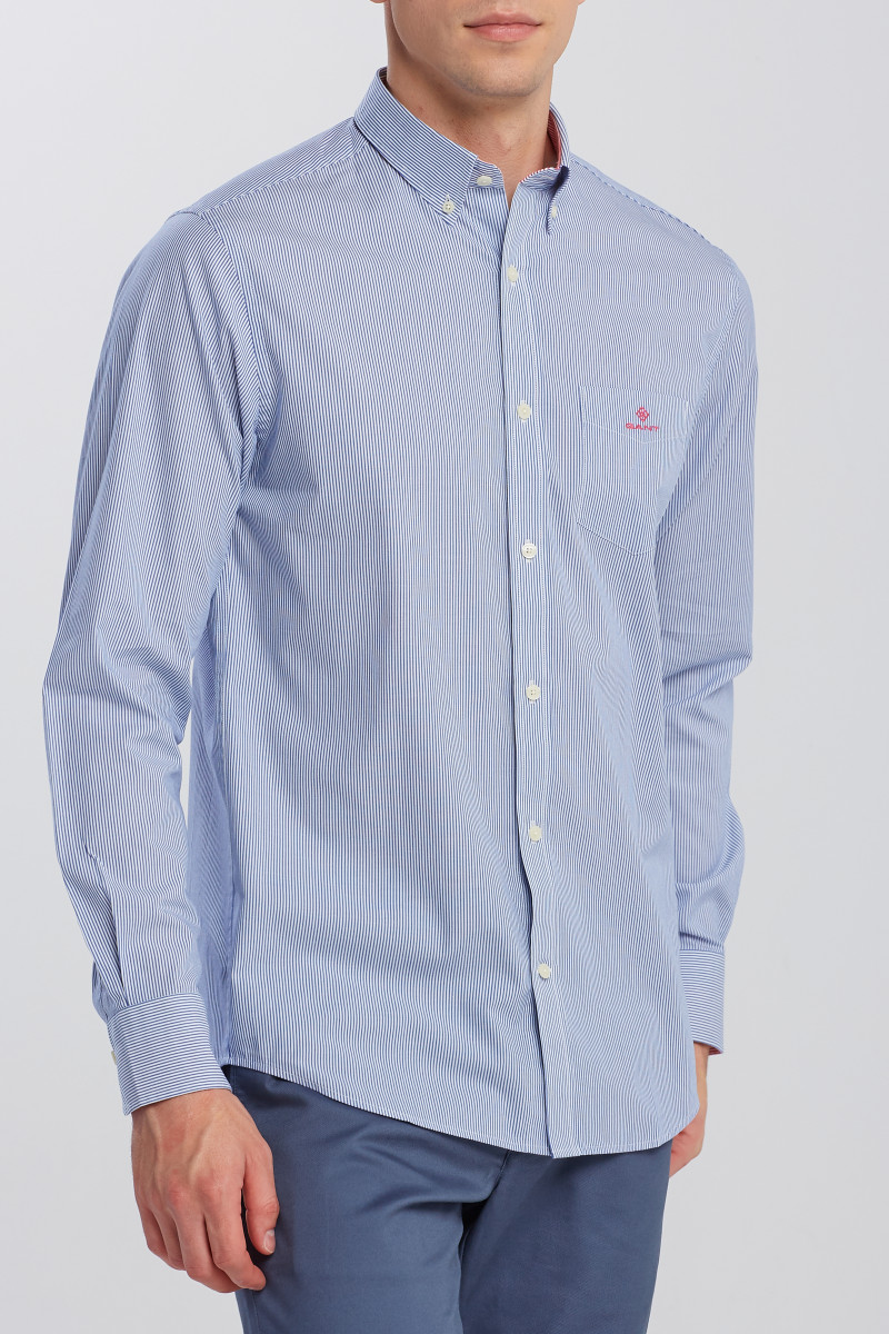 GANT Reg Broadcloth Banker BD - Camicia Uomo, Blu College, Taglia XL, Cotone Classico - 3