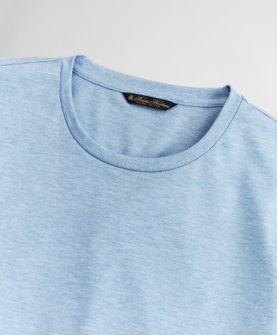 TRIČKO BROOKS BROTHERS KNT ML TAILORED KNIT T-SHIRT BLUE HEATHER - Fotografia č. 2