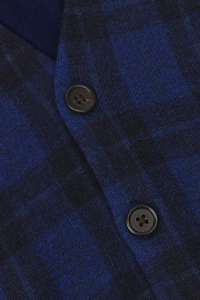 SVETER BROOKS BROTHERS SWT ML PRINTED WAISTCOAT NAVY PLAID - Fotografia č. 2