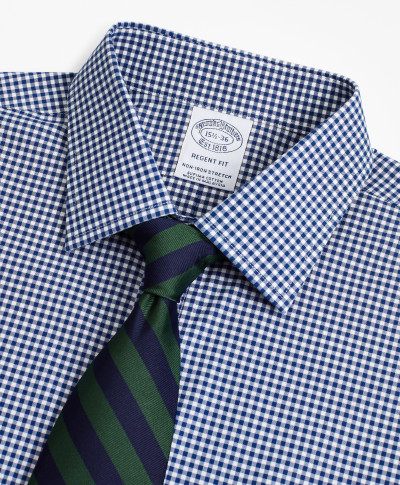 KOŠILE BROOKS BROTHERS DS OG NI SBCLTH AIN RGNT GINGNAVY - Fotografie č. 3