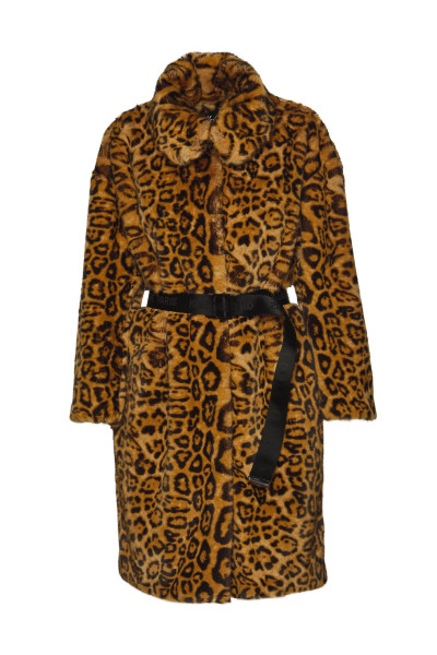 KABÁT KARL LAGERFELD LEOPARD FAUX FUR COAT - Kép 1