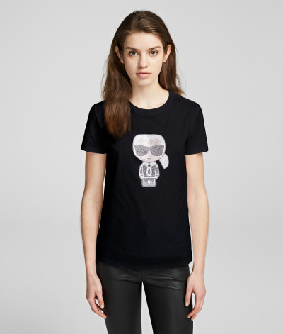 TRIČKO KARL LAGERFELD IKONIK RHINESTONE KARL T-SHIRT - Fotografia č. 1