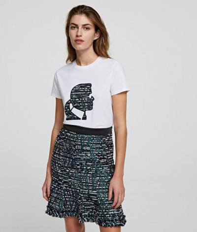 TRIČKO KARL LAGERFELD SPARKLE BOUCLE PROFILE T-SHIRT - Fotografia č. 1