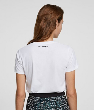 TRIČKO KARL LAGERFELD SPARKLE BOUCLE PROFILE T-SHIRT - Fotografia č. 3