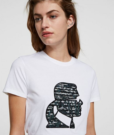 TRIČKO KARL LAGERFELD SPARKLE BOUCLE PROFILE T-SHIRT - Fotografia č. 4