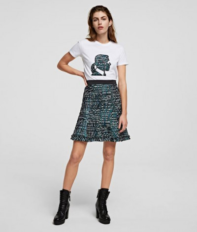 TRIČKO KARL LAGERFELD SPARKLE BOUCLE PROFILE T-SHIRT - Fotografia č. 2