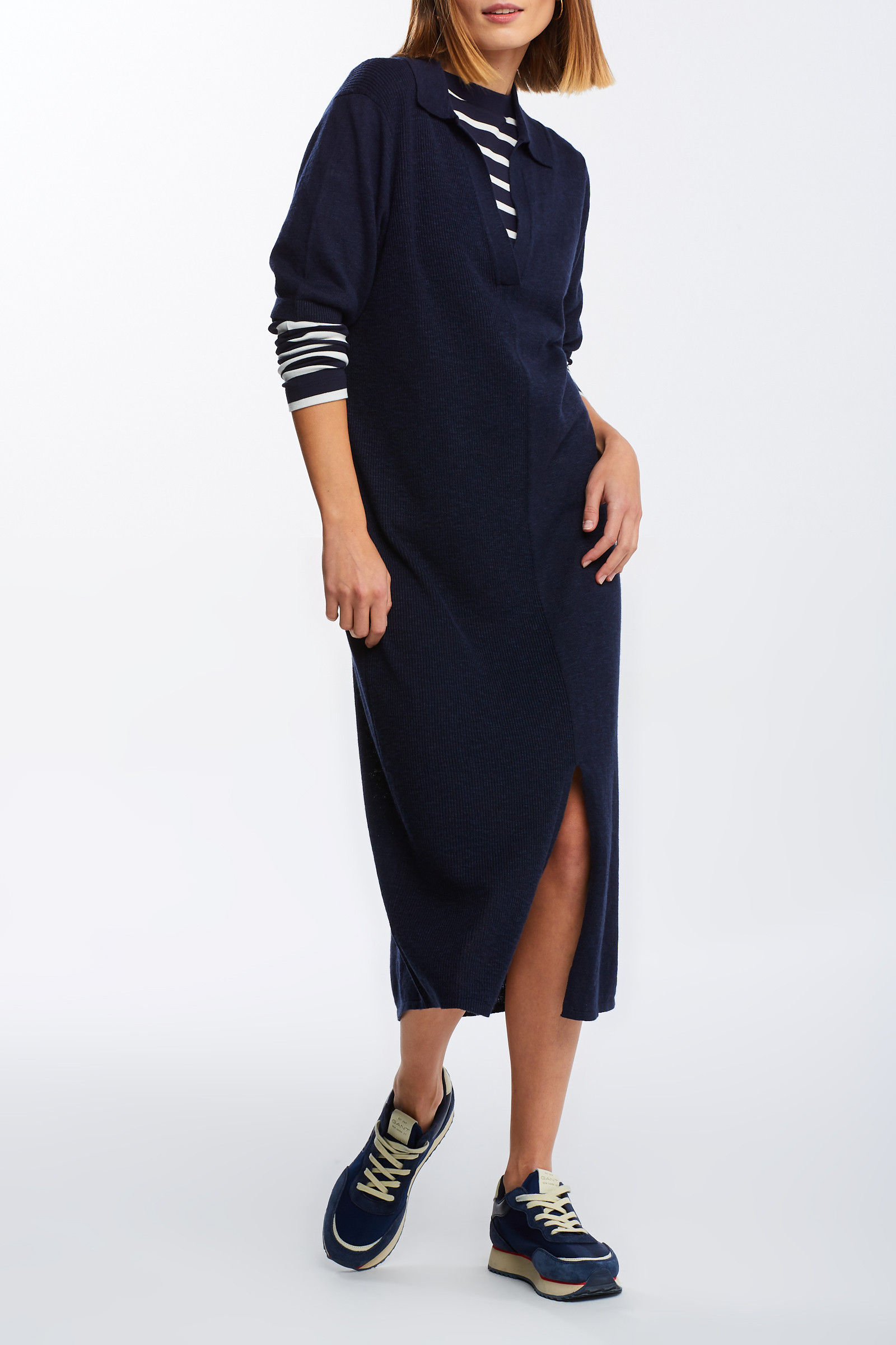 ŠATY GANT D2. RIBBED RUGGER DRESS 