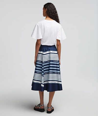 SZOKNYA KARL LAGERFELD PRINTED UMBRELLA STRIPE SKIRT - Kép 2