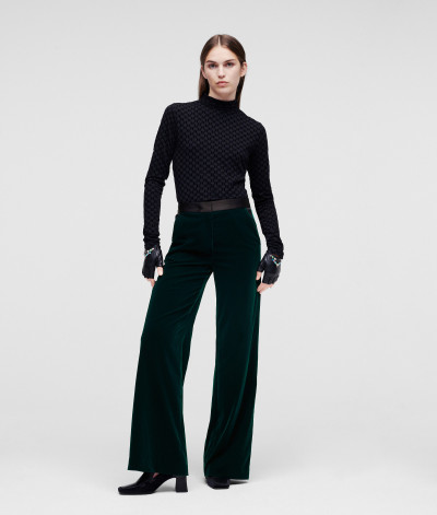 KALHOTY KARL LAGERFELD VELVET PANTS - Fotografie č. 1