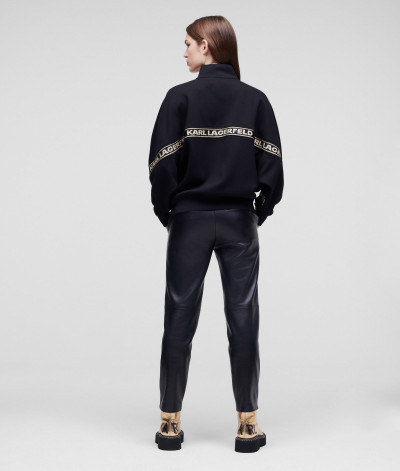 MIKINA KARL LAGERFELD LOGO GLITTER TAPE ZIP-UP SWEAT - Fotografie č. 3