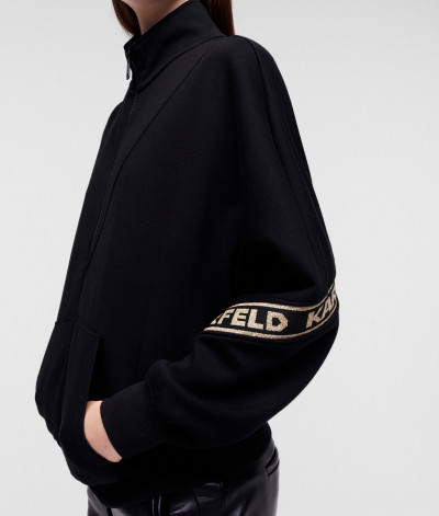 MIKINA KARL LAGERFELD LOGO GLITTER TAPE ZIP-UP SWEAT - Fotografie č. 5
