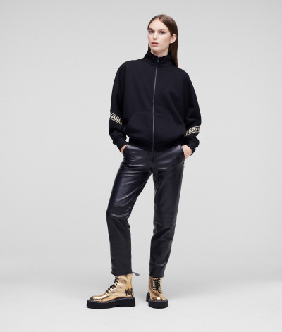 MIKINA KARL LAGERFELD LOGO GLITTER TAPE ZIP-UP SWEAT - Fotografie č. 1