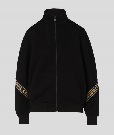 MIKINA KARL LAGERFELD LOGO GLITTER TAPE ZIP-UP SWEAT - Fotografie č. 6
