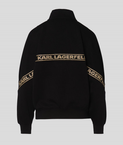 MIKINA KARL LAGERFELD LOGO GLITTER TAPE ZIP-UP SWEAT - Fotografie č. 7