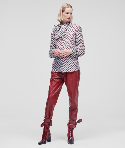 ING KARL LAGERFELD KL MONOGRAM SILK SHIRT W/BOW - Kép 2