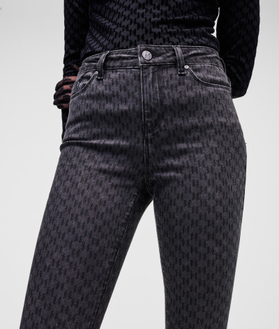 DŽÍNY KARL LAGERFELD KL MONOGRAM SKINNY DENIM PANTS - Fotografie č. 5