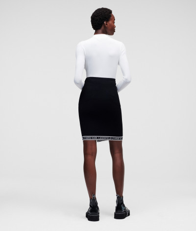 SZOKNYA KARL LAGERFELD LOGO WRAP KNIT SKIRT - Kép 4