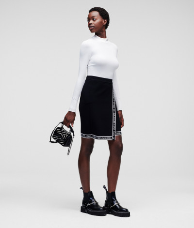 SZOKNYA KARL LAGERFELD LOGO WRAP KNIT SKIRT - Kép 3