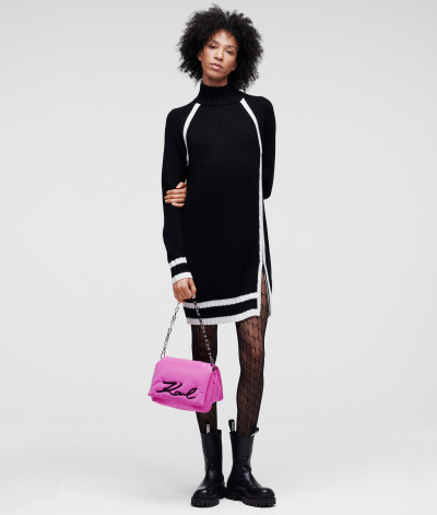 SVETR KARL LAGERFELD LONG LOGO SWEATER W/ ZIP - Fotografie č. 4