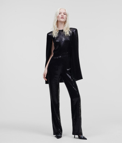 OVERAL KARL LAGERFELD SEQUIN CAPE JUMPSUIT - Fotografia č. 1