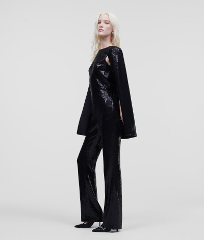 OVERÁL KARL LAGERFELD SEQUIN CAPE JUMPSUIT - Kép 3