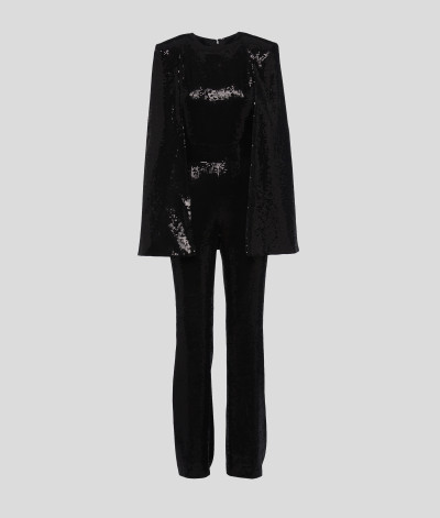 OVERAL KARL LAGERFELD SEQUIN CAPE JUMPSUIT - Fotografie č. 4