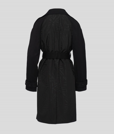 KABÁT KARL LAGERFELD PRINTED FABRIC MIX TRENCH COAT - Fotografia č. 7