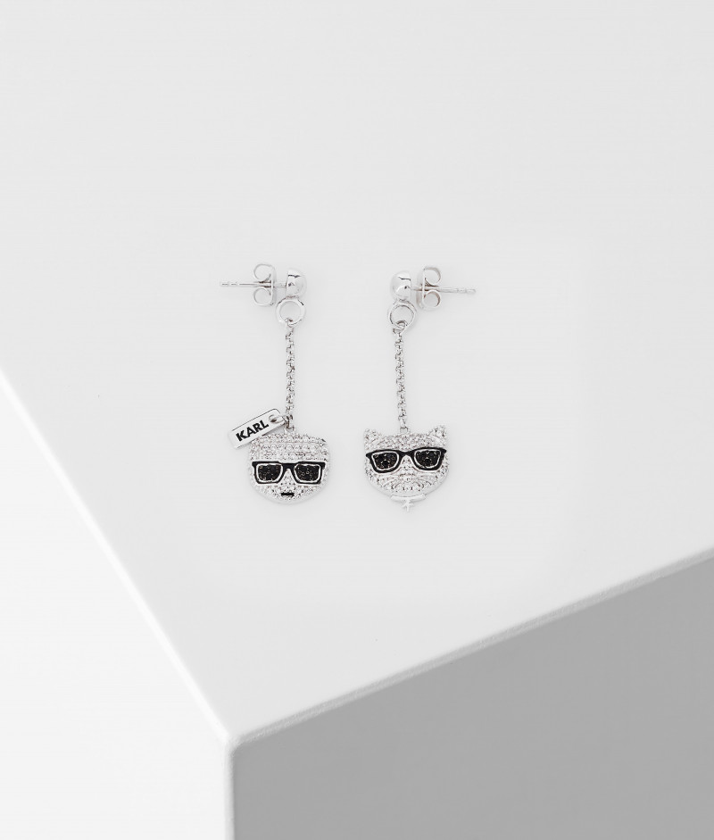 ピアス KARL LAGERFELD K/IKONIK PAVE HEART EARRINGS KARL LAGERFELD K/IKONIK PAVE HEART EARRINGS | Silver Women's