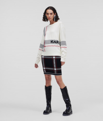 SVETER KARL LAGERFELD UNISEX CHECK SWEATER - Fotografia č. 3