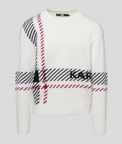 SVETER KARL LAGERFELD UNISEX CHECK SWEATER - Fotografia č. 1