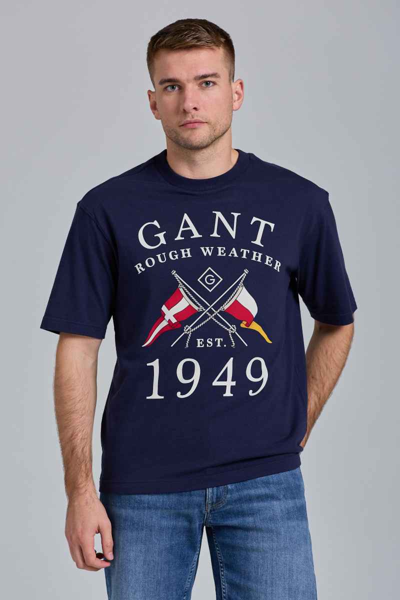 Reg Logo Ss T Shirt Evening Blue