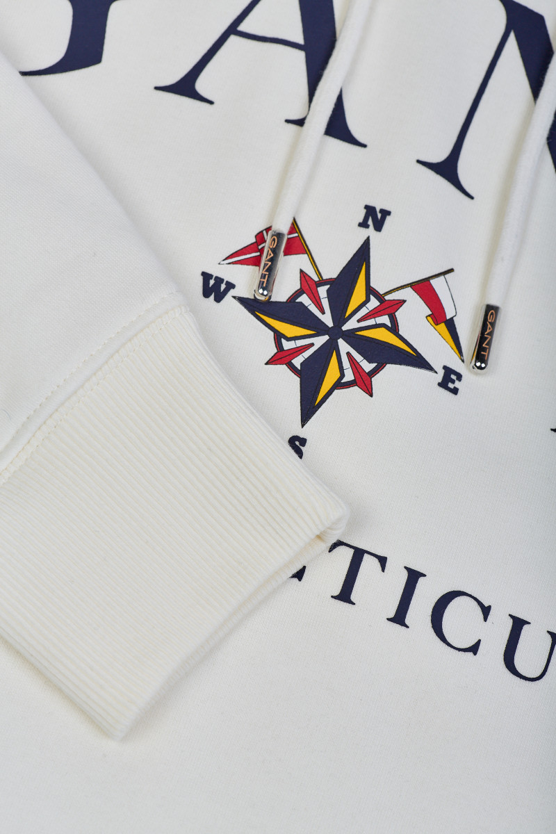 MIKINA GANT D1. GANT SAILING SWEAT HOODIE eggshell GANT CZ