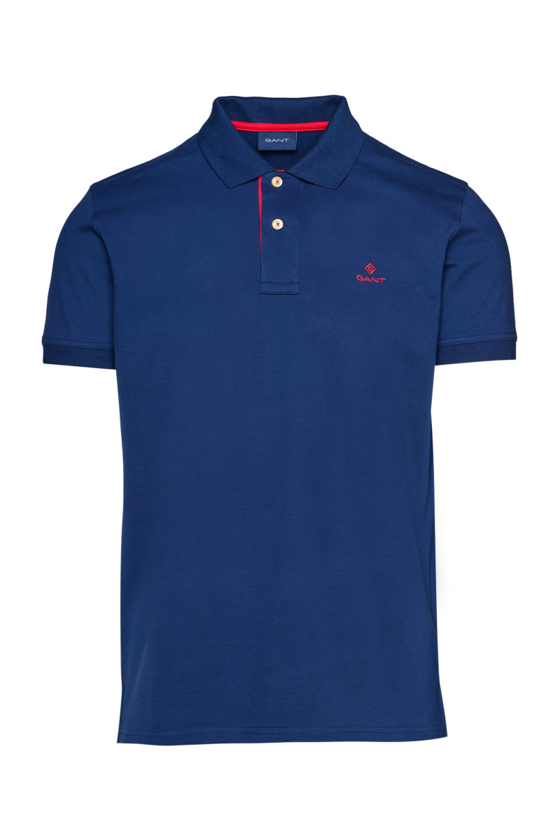 Gant Collar De Contraste Pique Rugger short sleeve polo Blue| Dressinn