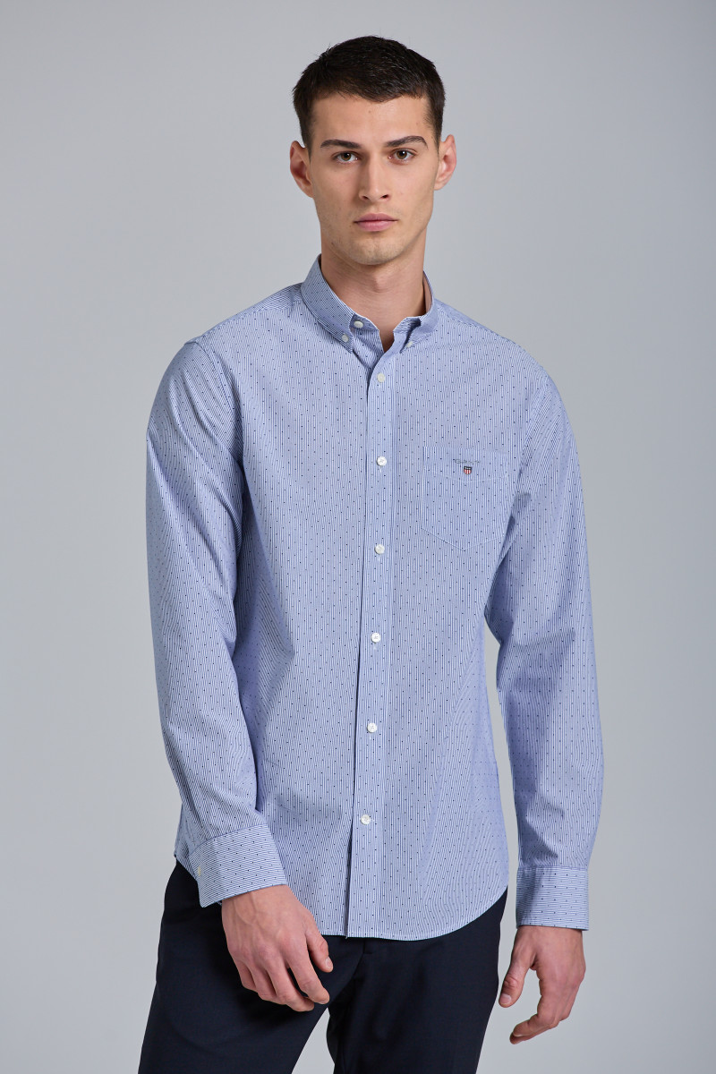 GANT Reg Broadcloth Banker BD - Camicia Uomo, Blu College, Taglia XL, Cotone Classico - 4