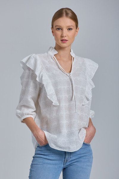 TOP GANT D2. BRODERIE ANGLAISE TOP - Kép 1