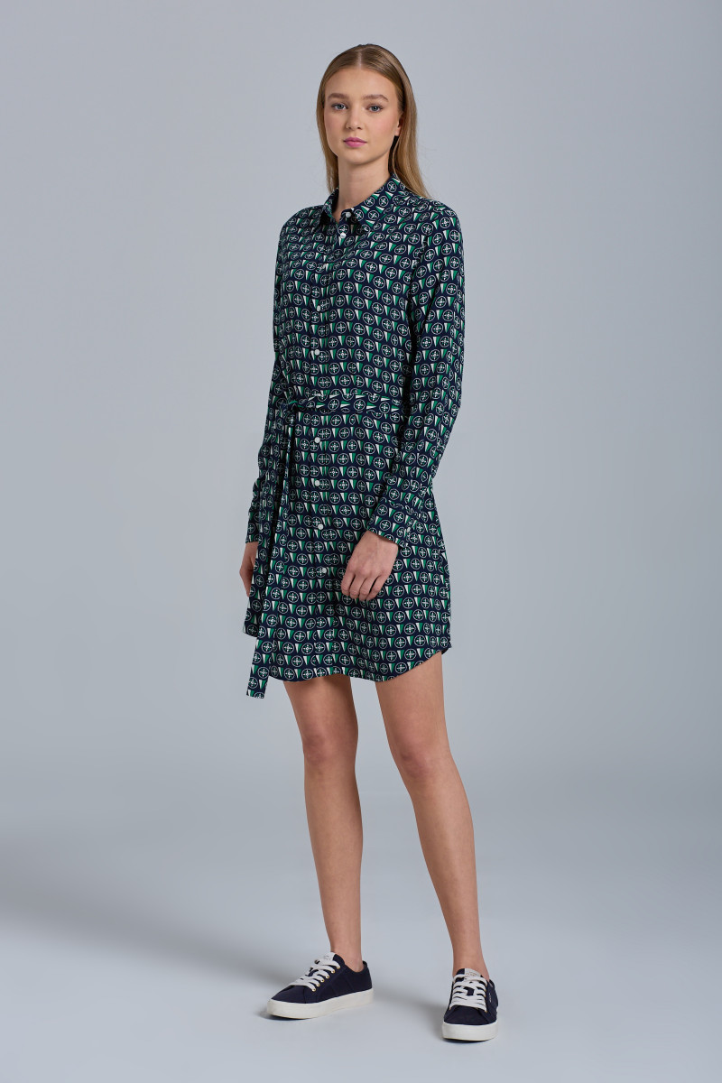 Gant Pink Geometric Shirt Dress
