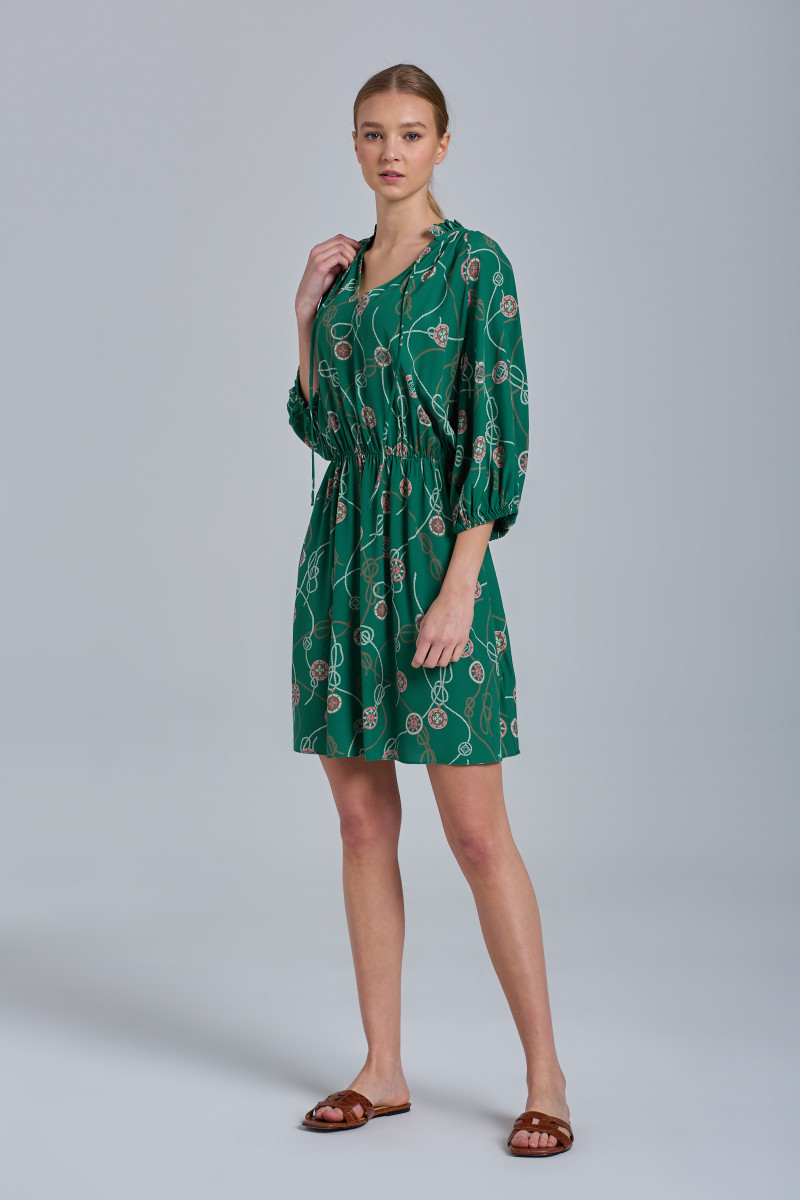 Gant Women Blue Printed V Neck Dress