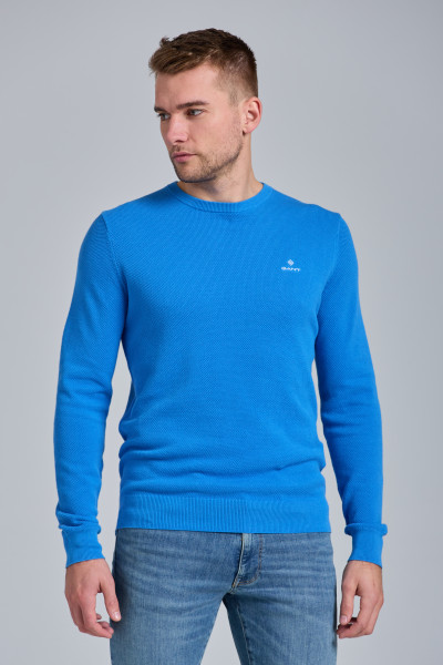 PULÓVER GANT COTTON PIQUE C-NECK - Kép 1