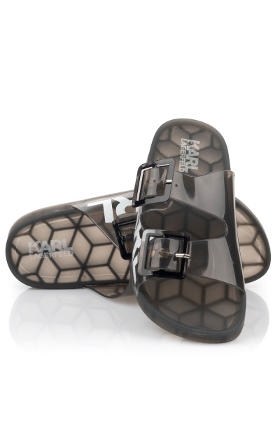 PAPUCS KARL LAGERFELD JELLY STRAP DOUBLE BUCKLE SANDAL - Kép 2