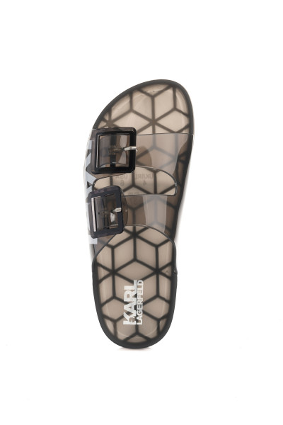 PAPUCS KARL LAGERFELD JELLY STRAP DOUBLE BUCKLE SANDAL - Kép 7