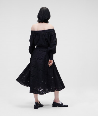 SUKNĚ KARL LAGERFELD BRODERIE ANGLAISE SKIRT - Fotografie č. 3