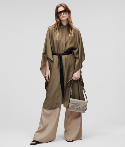 ŠATY KARL LAGERFELD SILK KAFTAN W/ BELT - Fotografie č. 5
