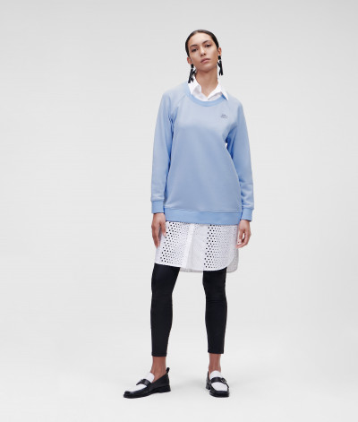 ŠATY KARL LAGERFELD BRODERIE ANGLAISE SWEAT DRESS - Fotografie č. 1