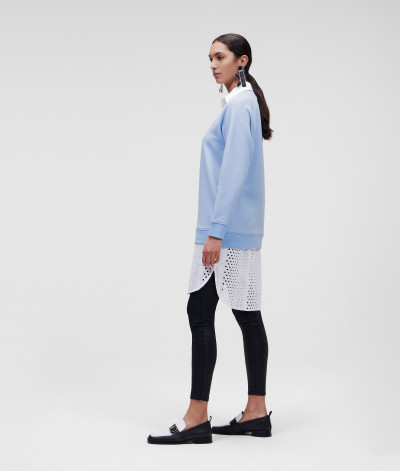 ŠATY KARL LAGERFELD BRODERIE ANGLAISE SWEAT DRESS - Fotografie č. 3